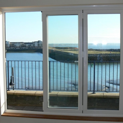 White bifold door