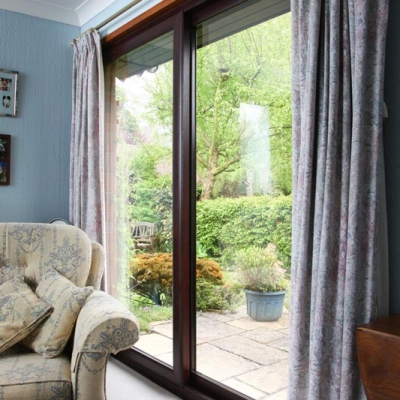 Rosewood patio door