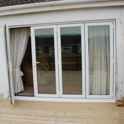 White bifold door