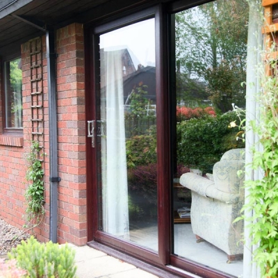 Rosewood patio door